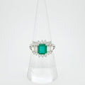 PT850 1.27ct Emerald 0.69ct Diamond Ring