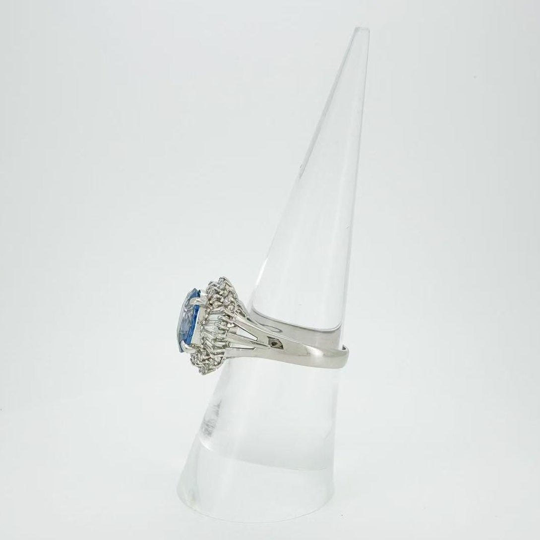 PT900 3.02ct Sapphire 0.60ct Diamond Ring