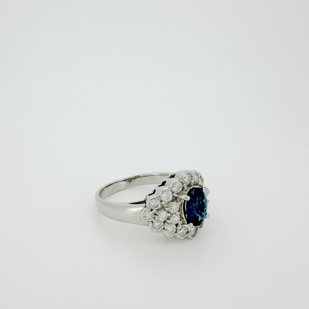 3.41ct Sapphire 1.33ct Diamond Ring