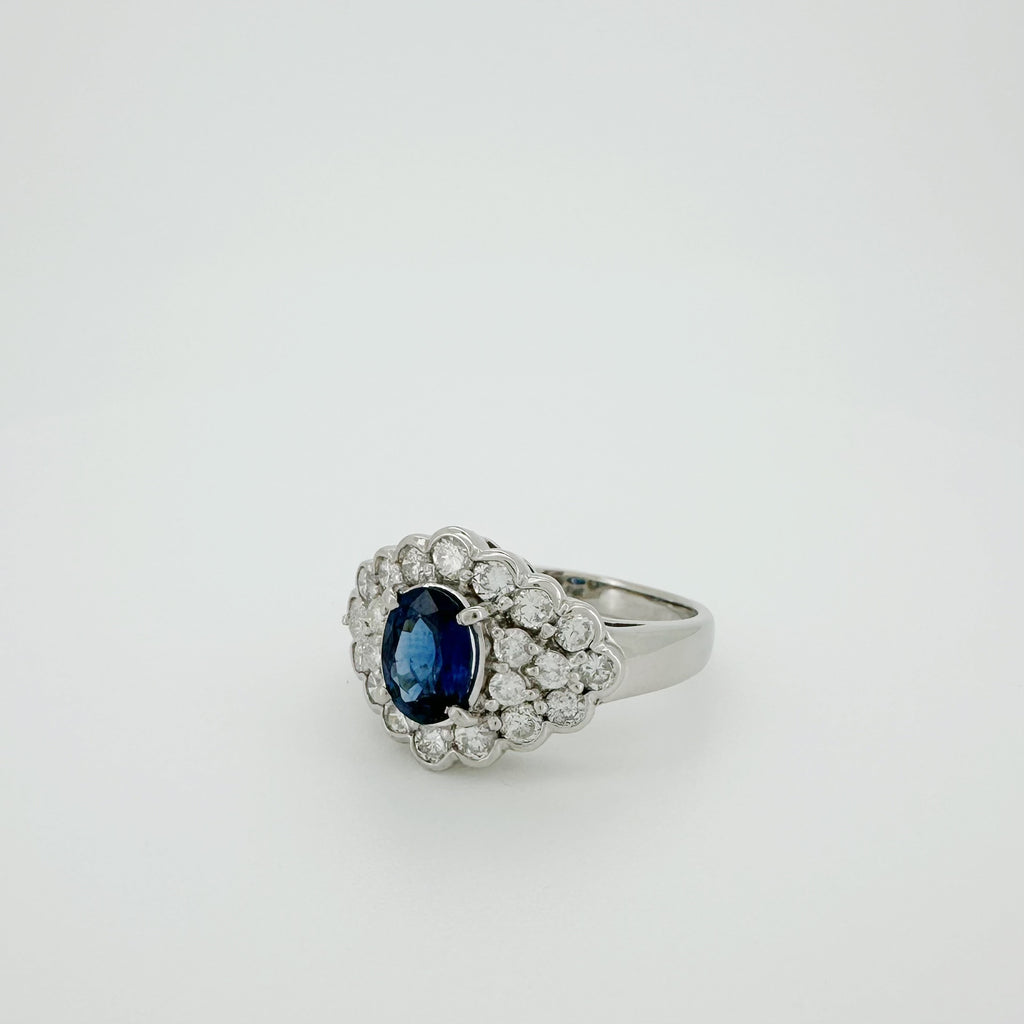 3.41ct Sapphire 1.33ct Diamond Ring