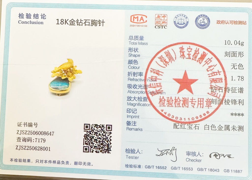 18K Gold Boulder Opal Pendant / Brooch