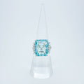 Aquamarine 11.12ct Diamond 0.27ct Ring