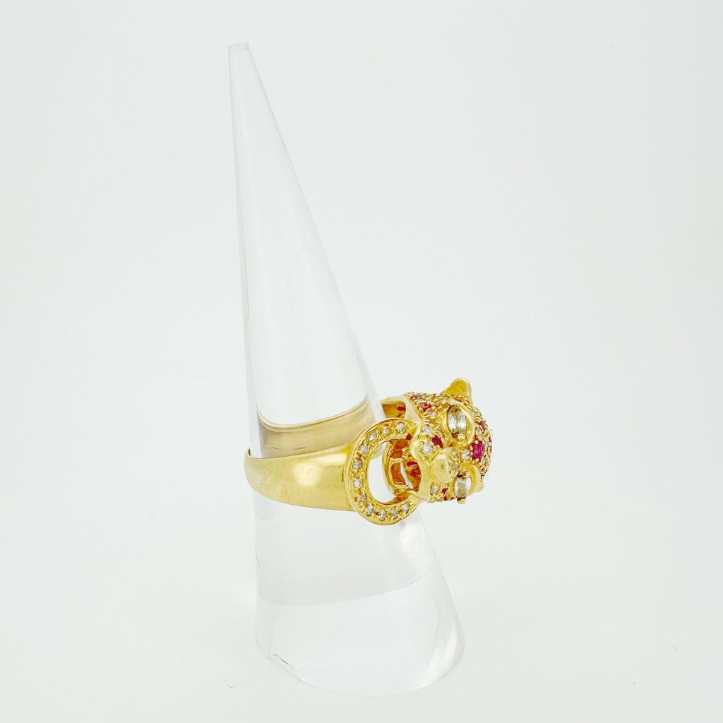 18K Ruby Diamond Leopard Ring