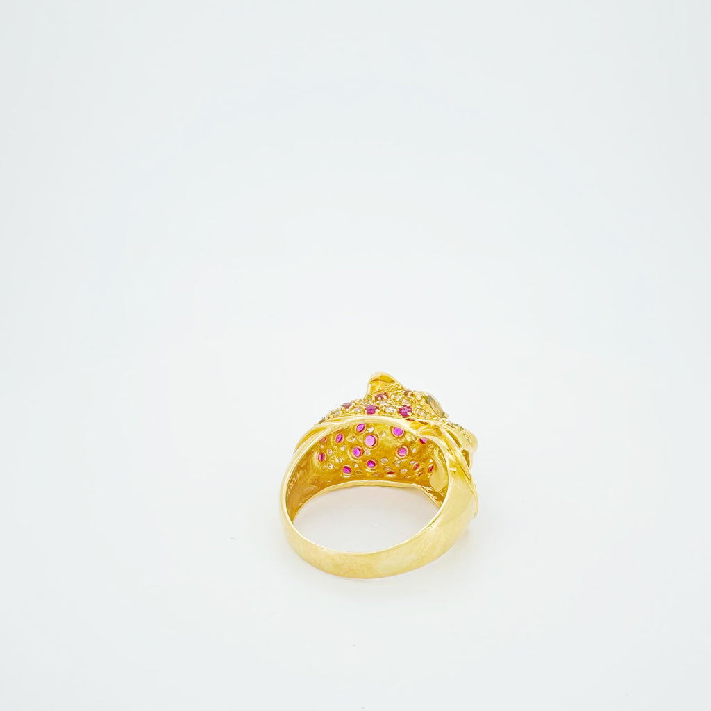 18K Ruby Diamond Leopard Ring