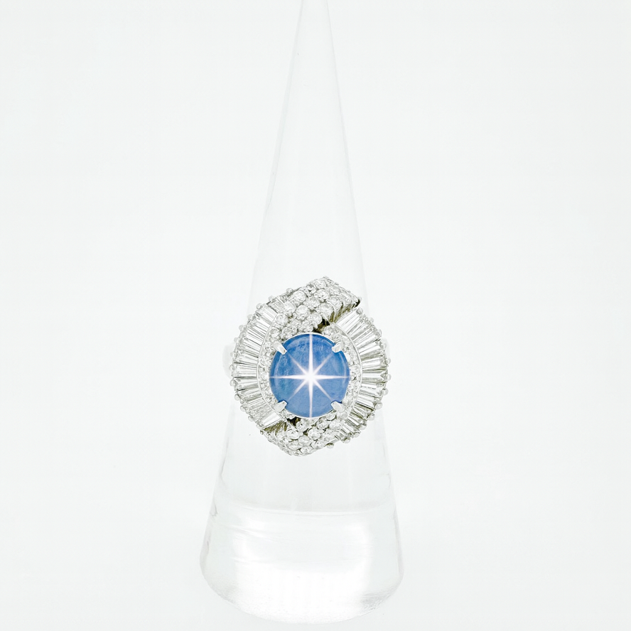 Cornflower Blue Star Sapphire Ring