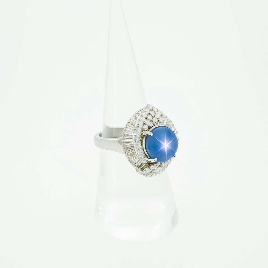 Cornflower Blue Star Sapphire Ring