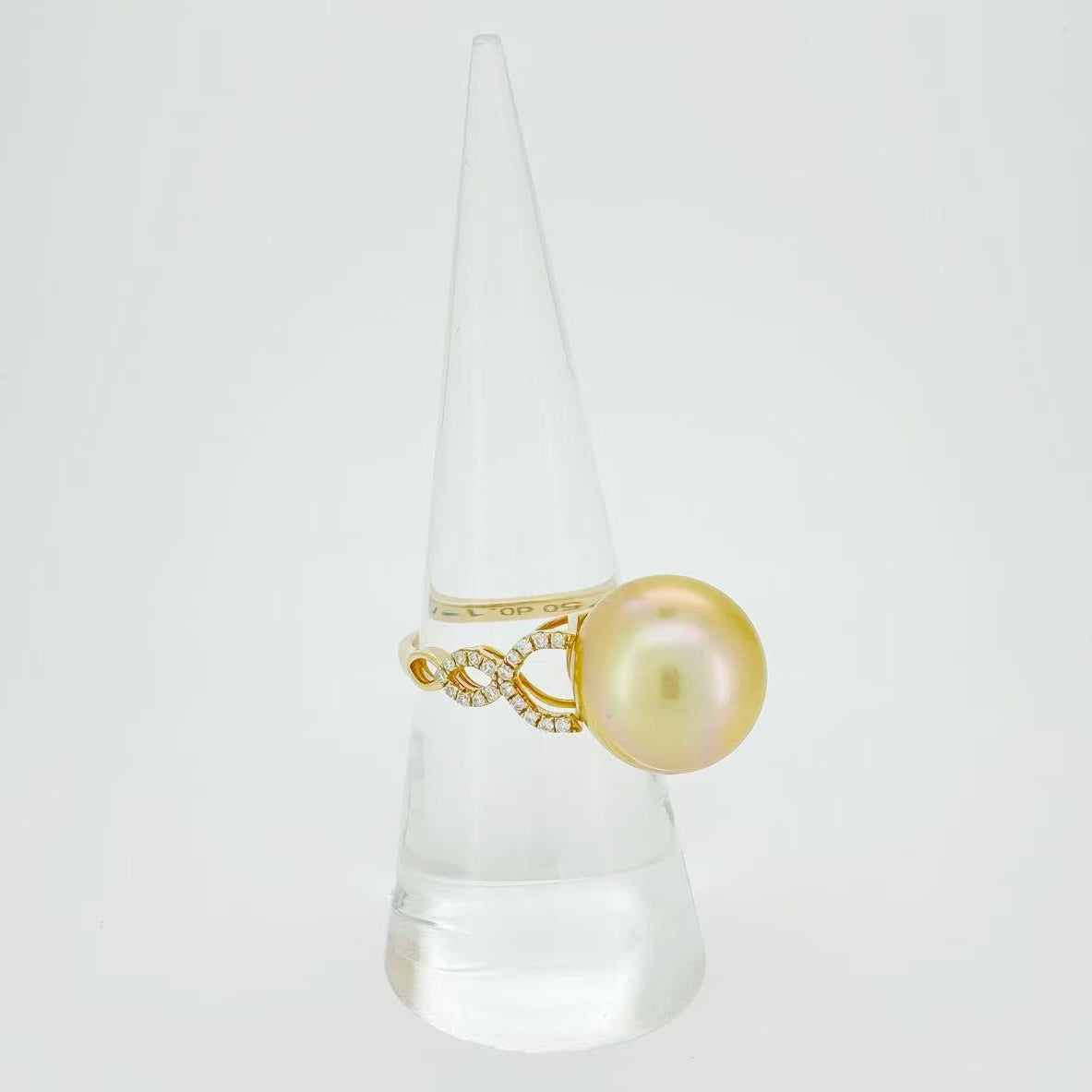 18K Japanese Amami Golden Pearl Diamond Ring