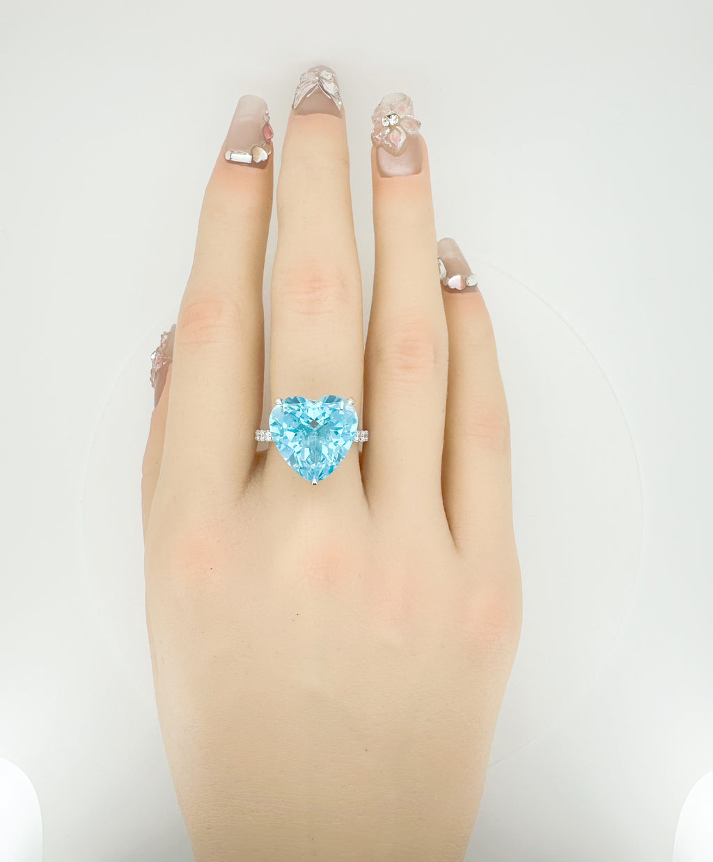 Heart-Shaped Topaz Lab Diamond Ring