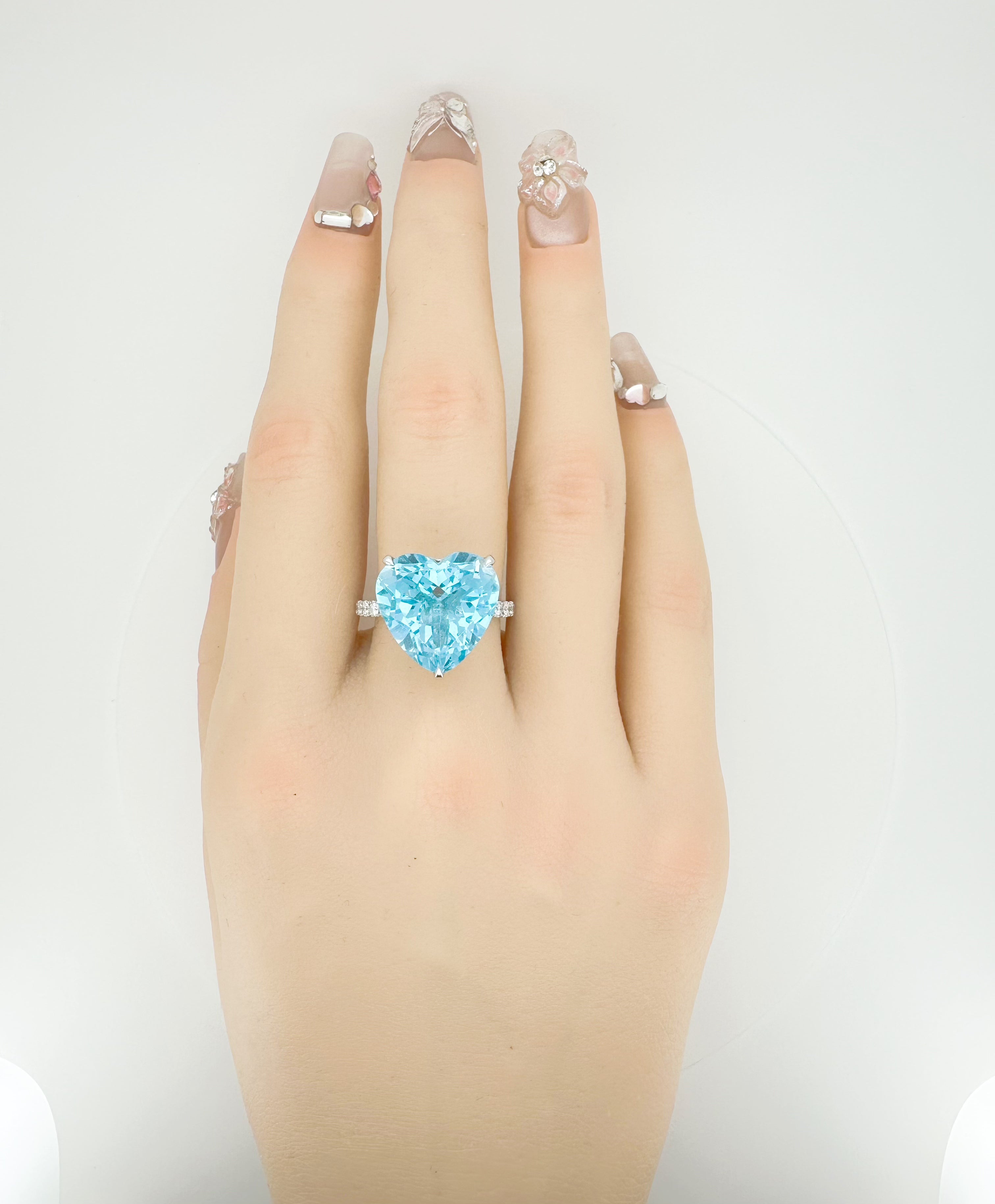 Heart-Shaped Topaz Lab Diamond Ring