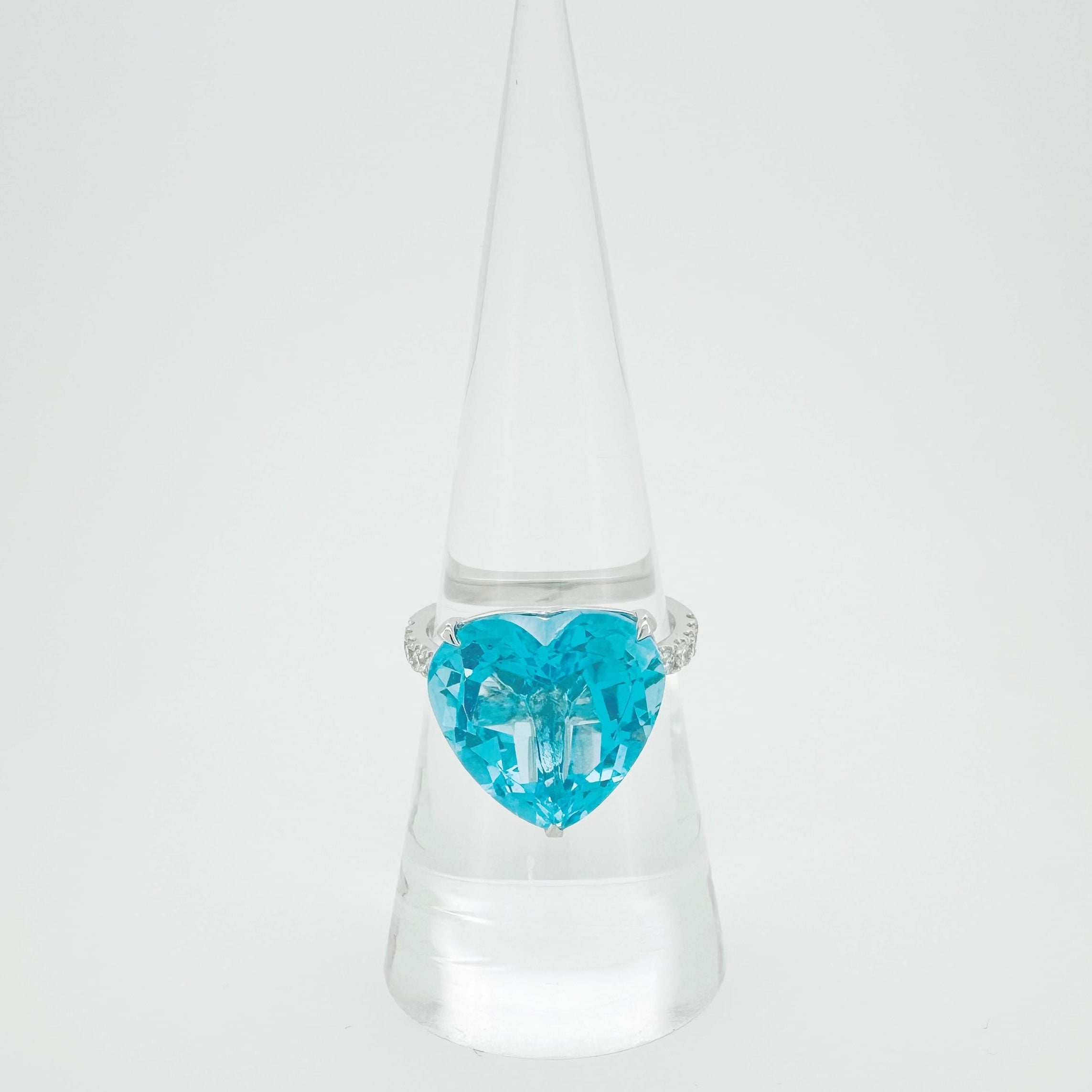 Heart-Shaped Topaz Lab Diamond Ring