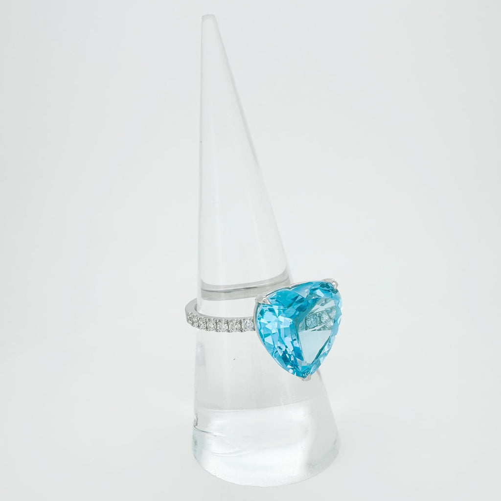 Heart-Shaped Topaz Lab Diamond Ring