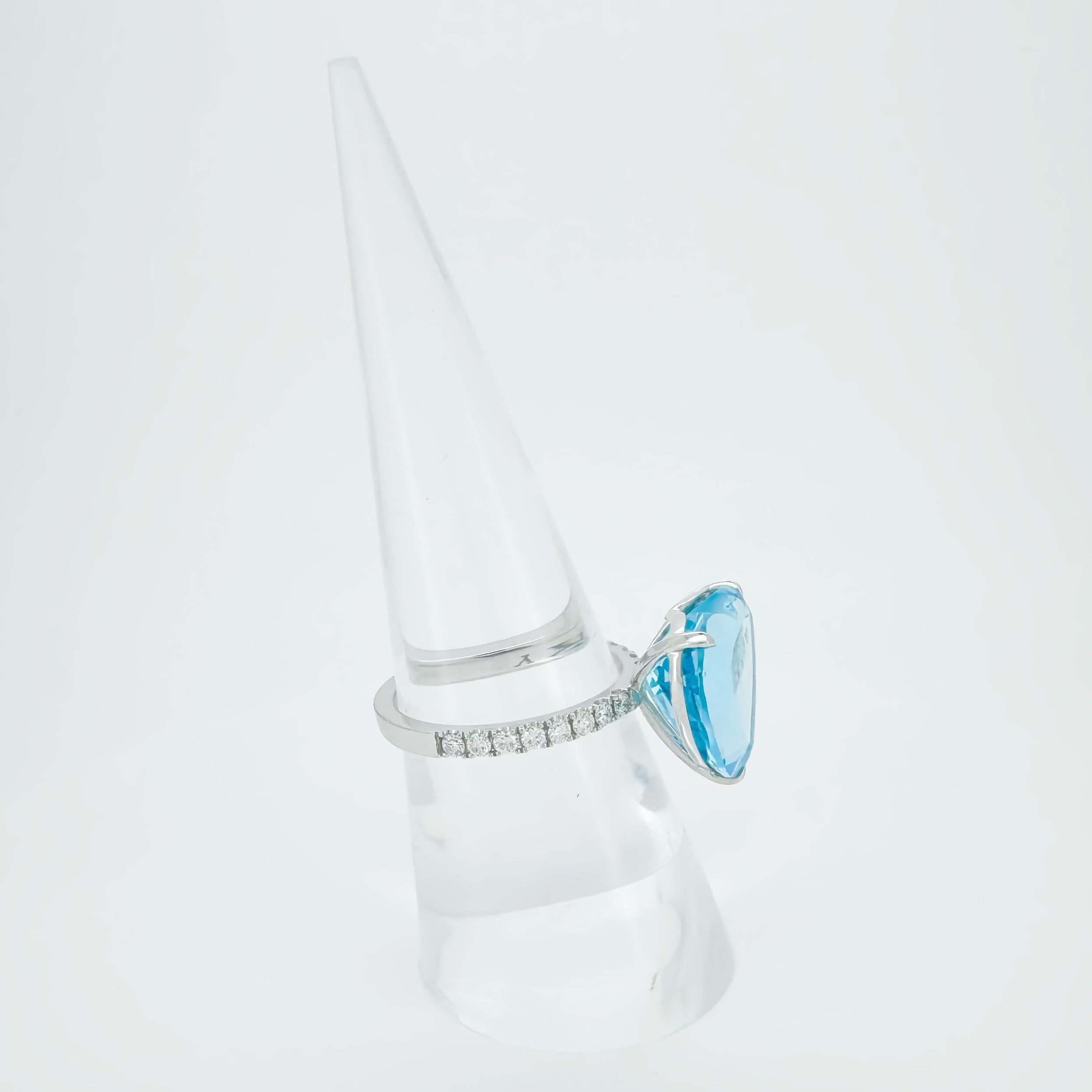 Heart-Shaped Topaz Lab Diamond Ring