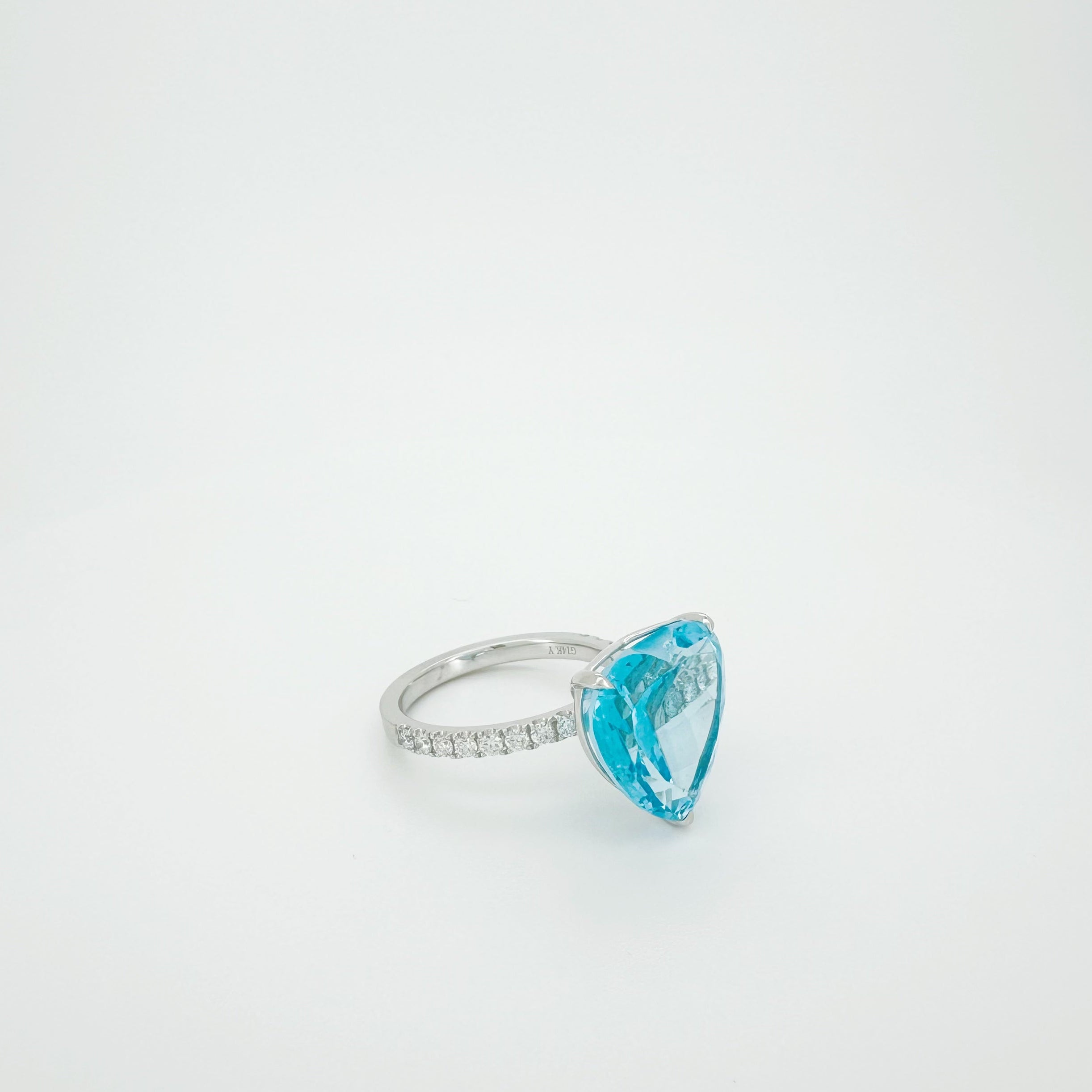 Heart-Shaped Topaz Lab Diamond Ring