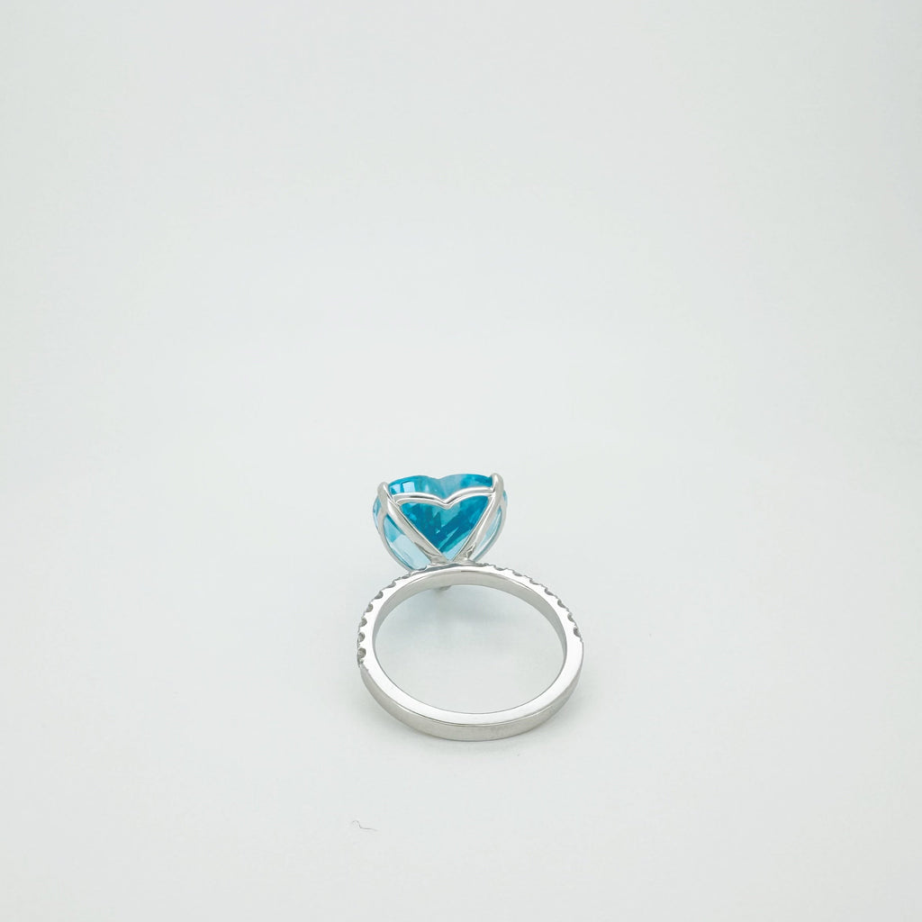 Heart-Shaped Topaz Lab Diamond Ring
