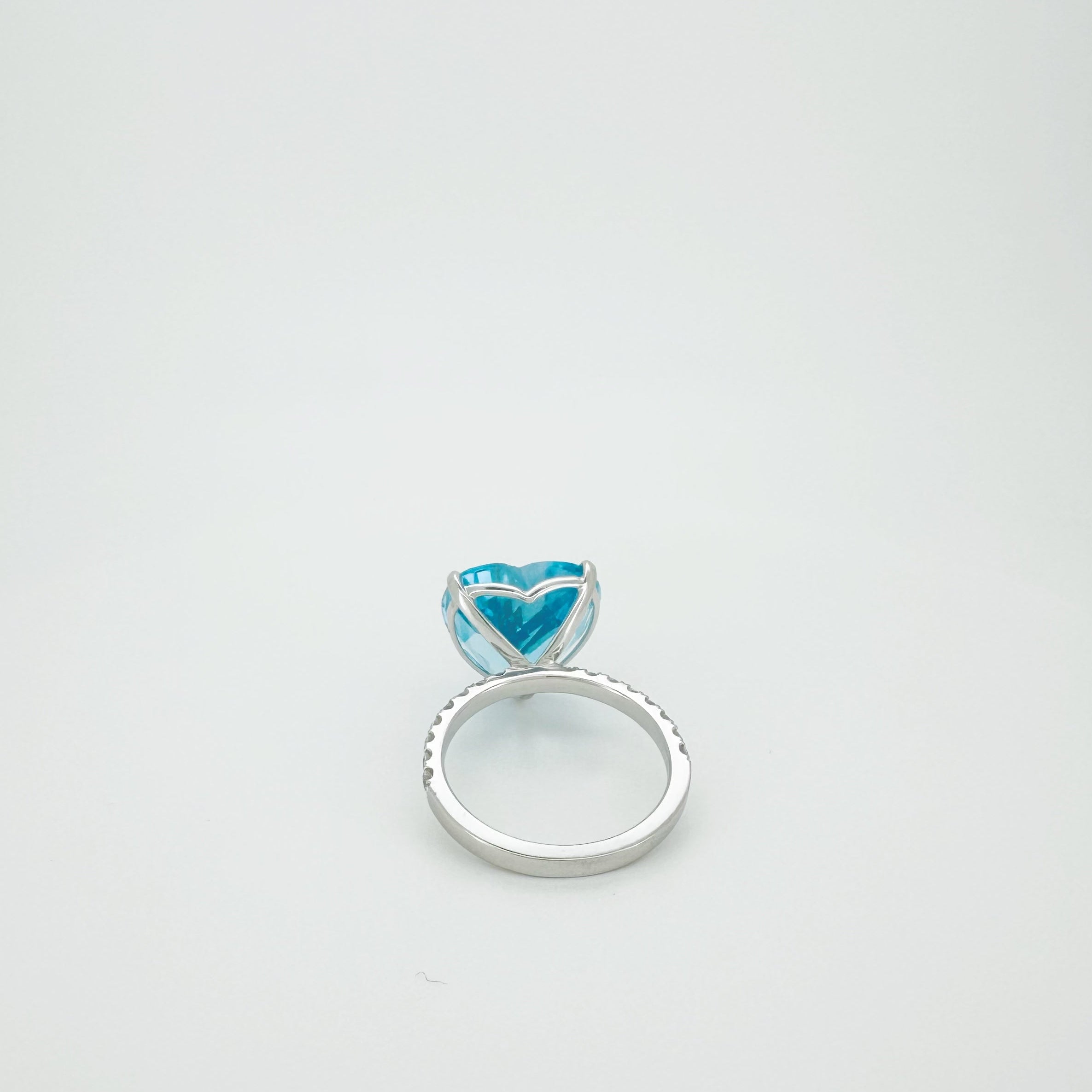 Heart-Shaped Topaz Lab Diamond Ring