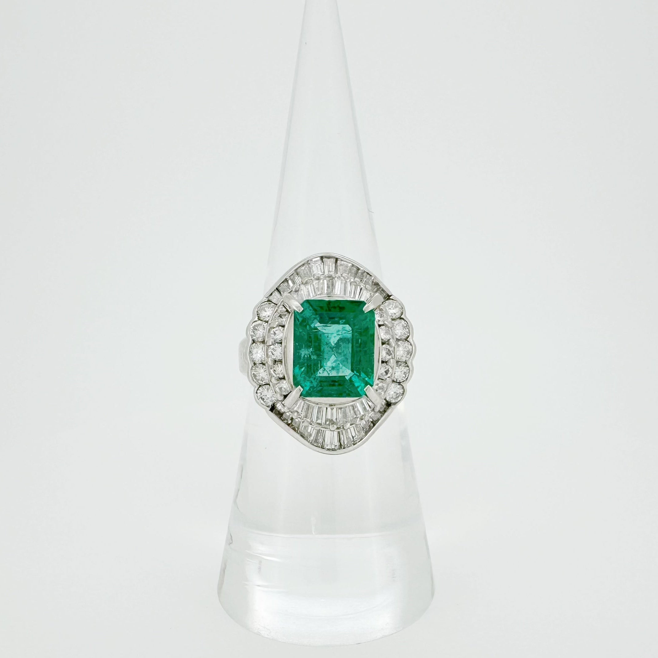 2.97ct Emerald 1.45ct Diamond Ring