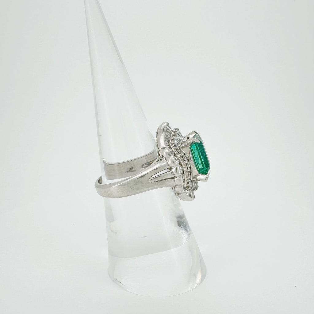 2.97ct Emerald 1.45ct Diamond Ring