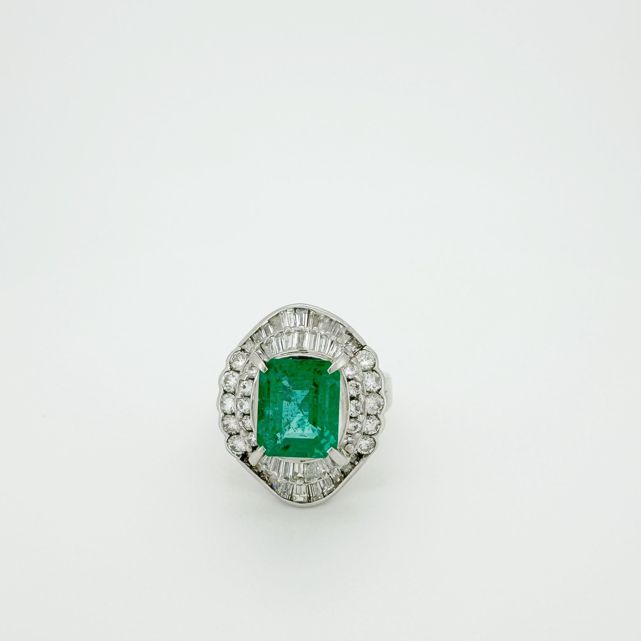 2.97ct Emerald 1.45ct Diamond Ring