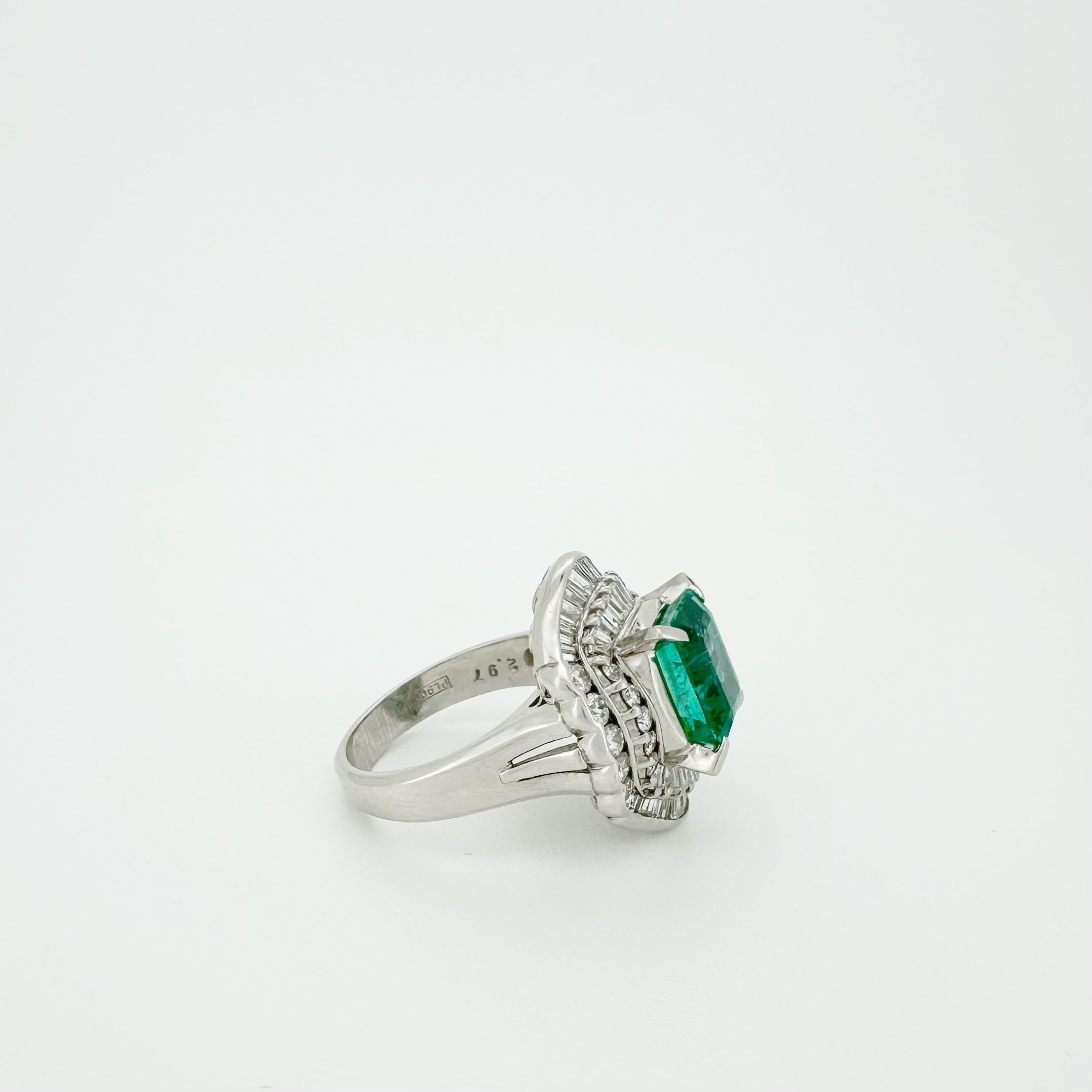 2.97ct Emerald 1.45ct Diamond Ring