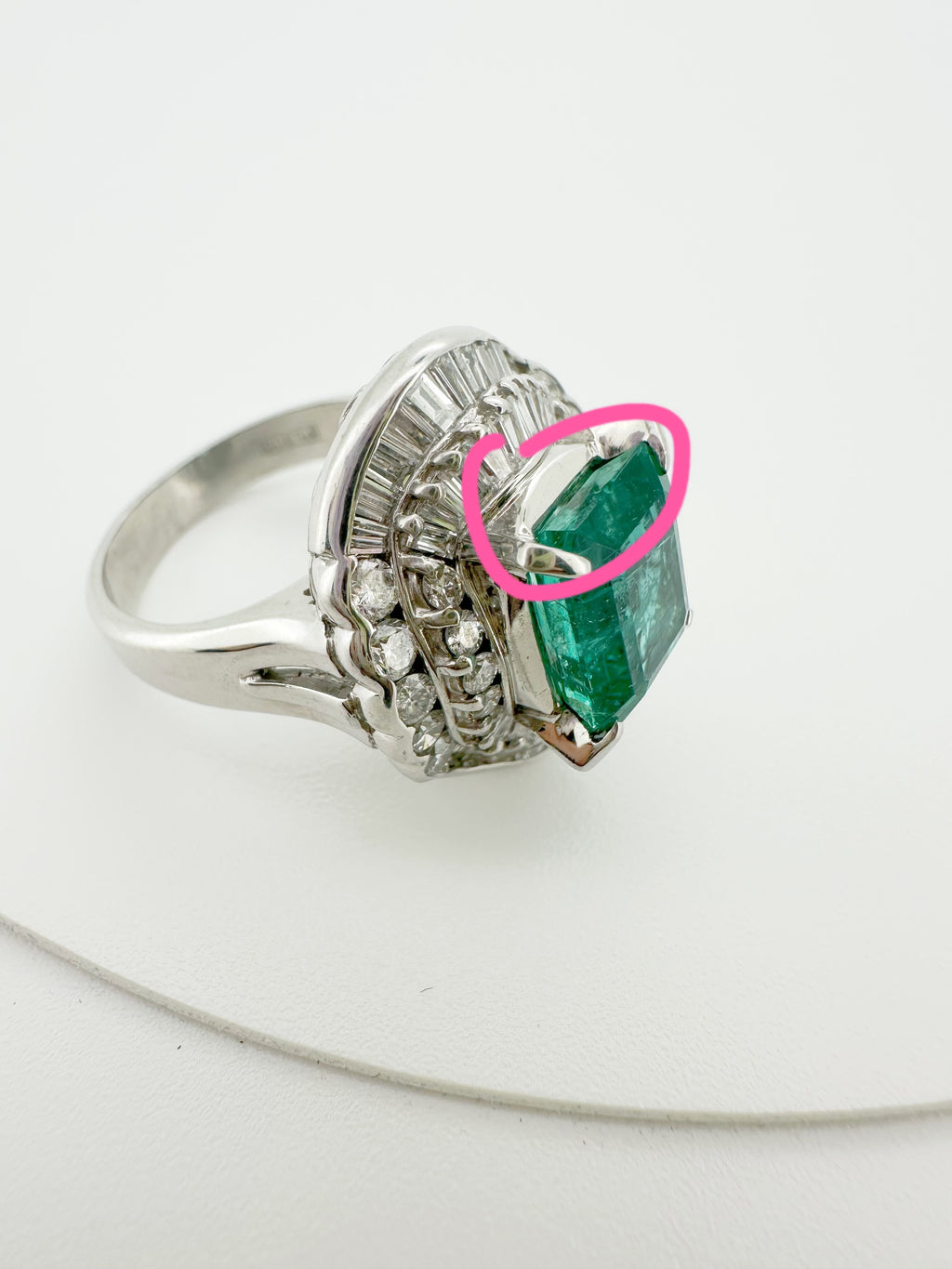 2.97ct Emerald 1.45ct Diamond Ring