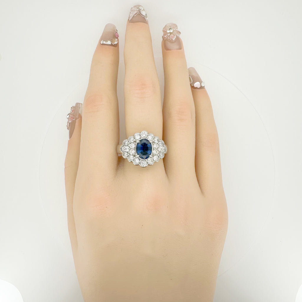 3.41ct Sapphire 1.33ct Diamond Ring
